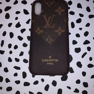 iPhone Xcase brown with a card holder.